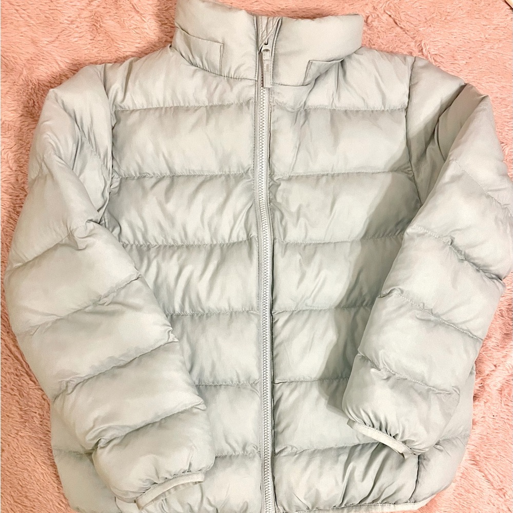 Uniqlo Down jacket - like new - seafoam green - size 7/8